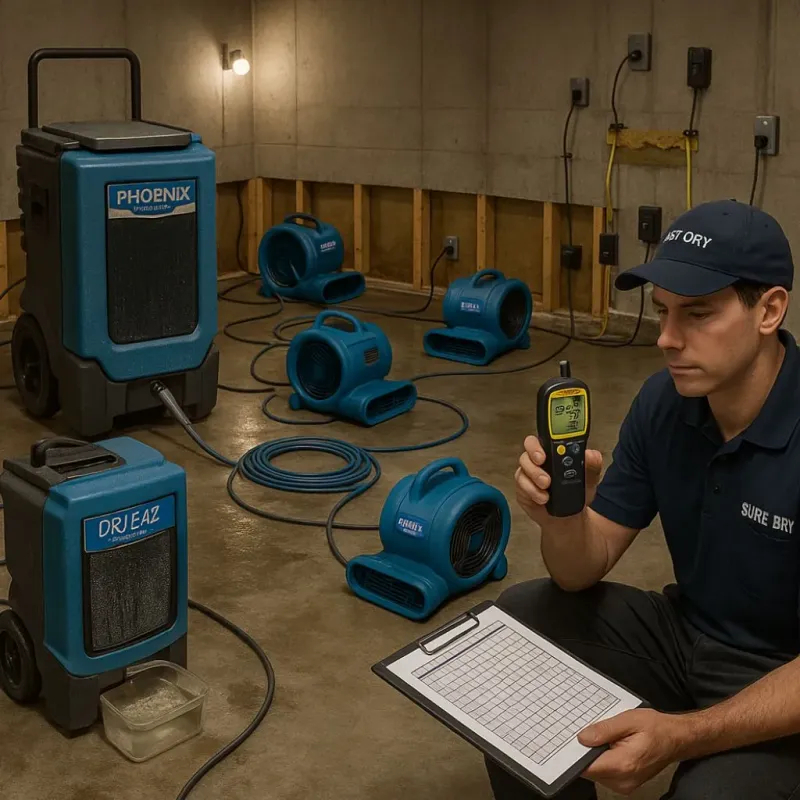 Structural Drying and Dehumidification process in South Plainfield, NJ